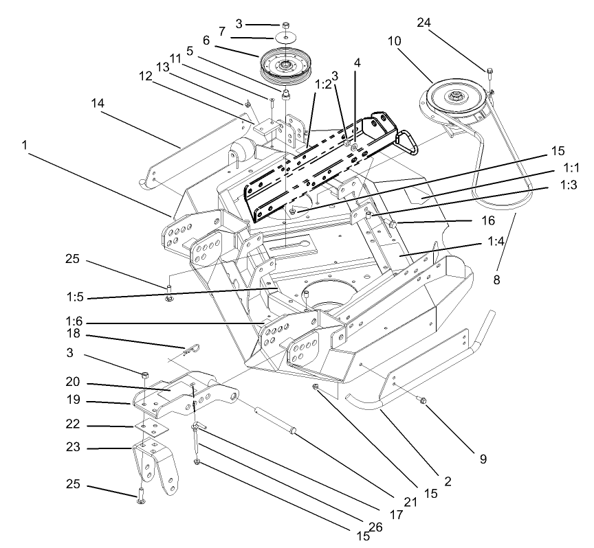 Left Hand Deck, Idler and Skid Assembly