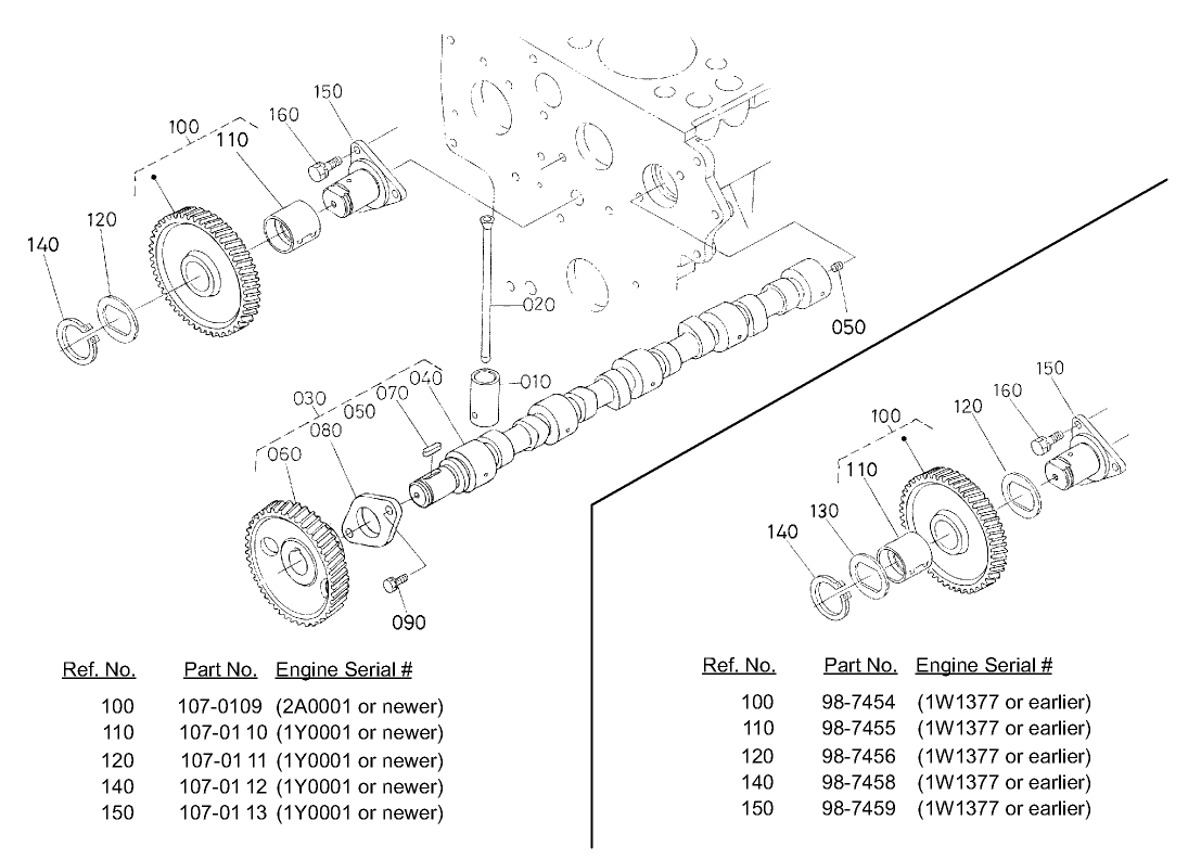 Camshaft and Idler Gear Shaft Assembly