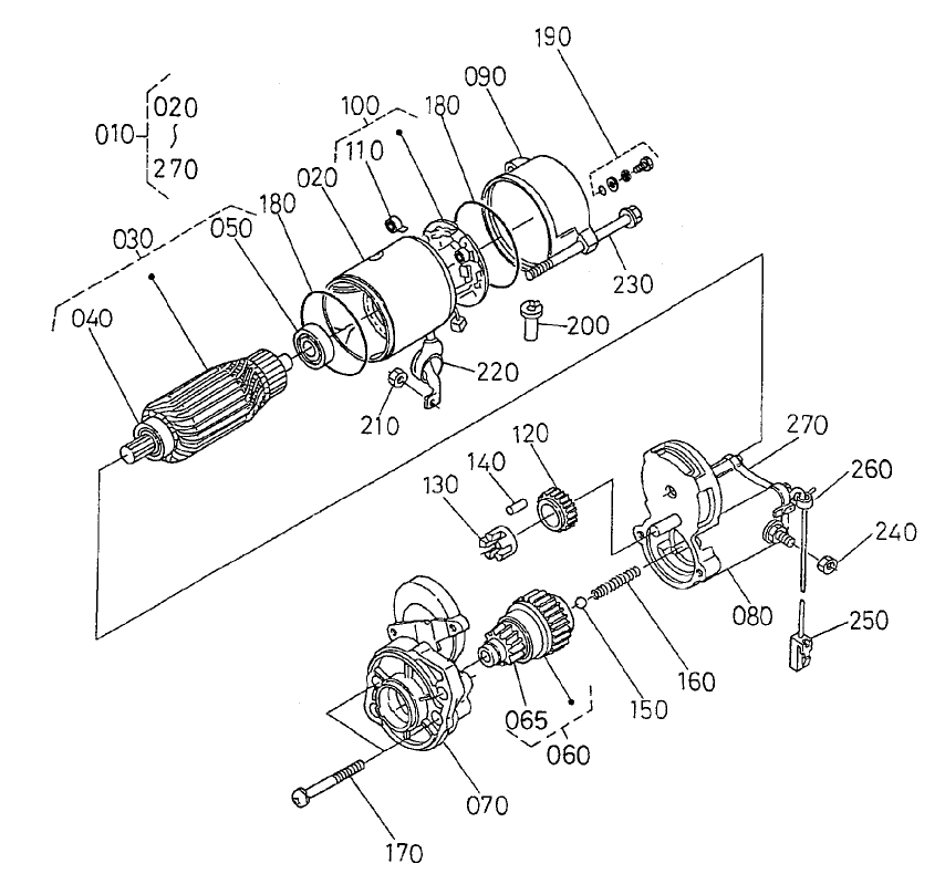 Starter Component Parts Assembly