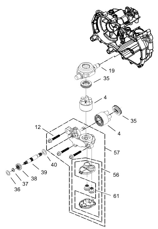 Cylinder Block Assembly RH Hydrostat No. 105-3491