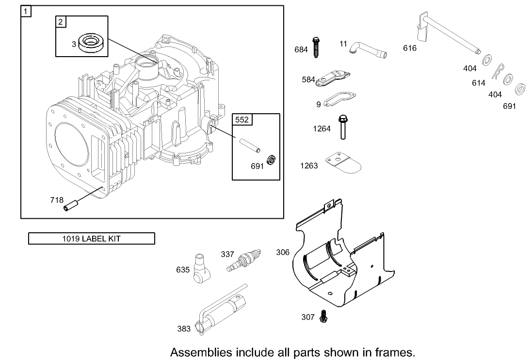 Cylinder Assembly Briggs and Stratton 280H77-0166-E1