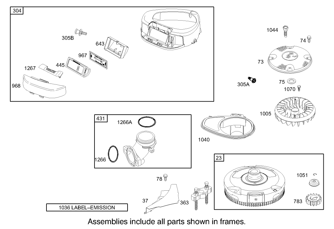 Blower Housing Assembly Briggs and Stratton 280H07-0166-E1