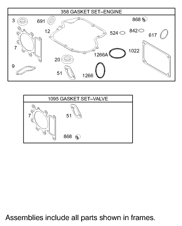 Gasket Assembly Briggs and Stratton 280H07-0166-E1