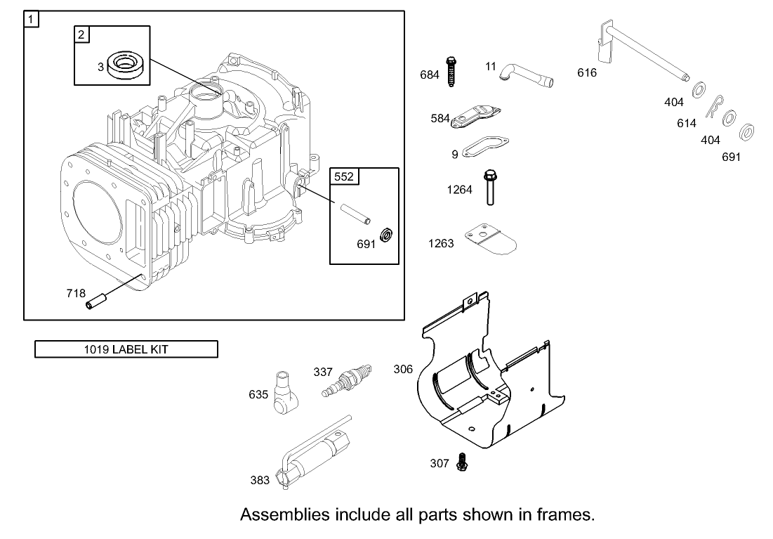 Cylinder Assembly  Briggs and Stratton 286H77-0165-E1
