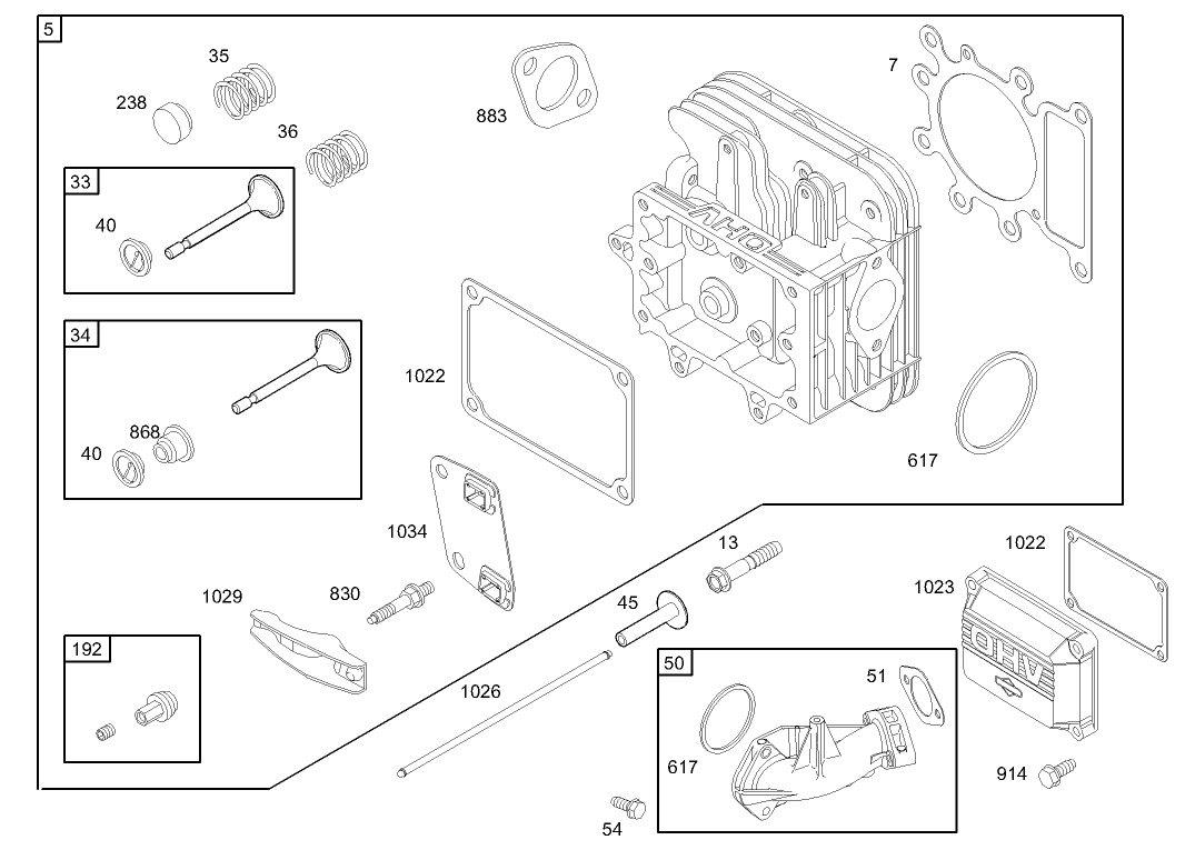 Cylinder Head Assembly  Briggs and Stratton 286H77-0165-E1