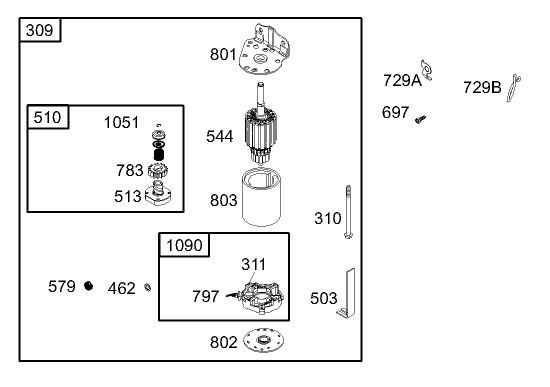 Starter Assembly  Briggs and Stratton 286H77-0165-E1