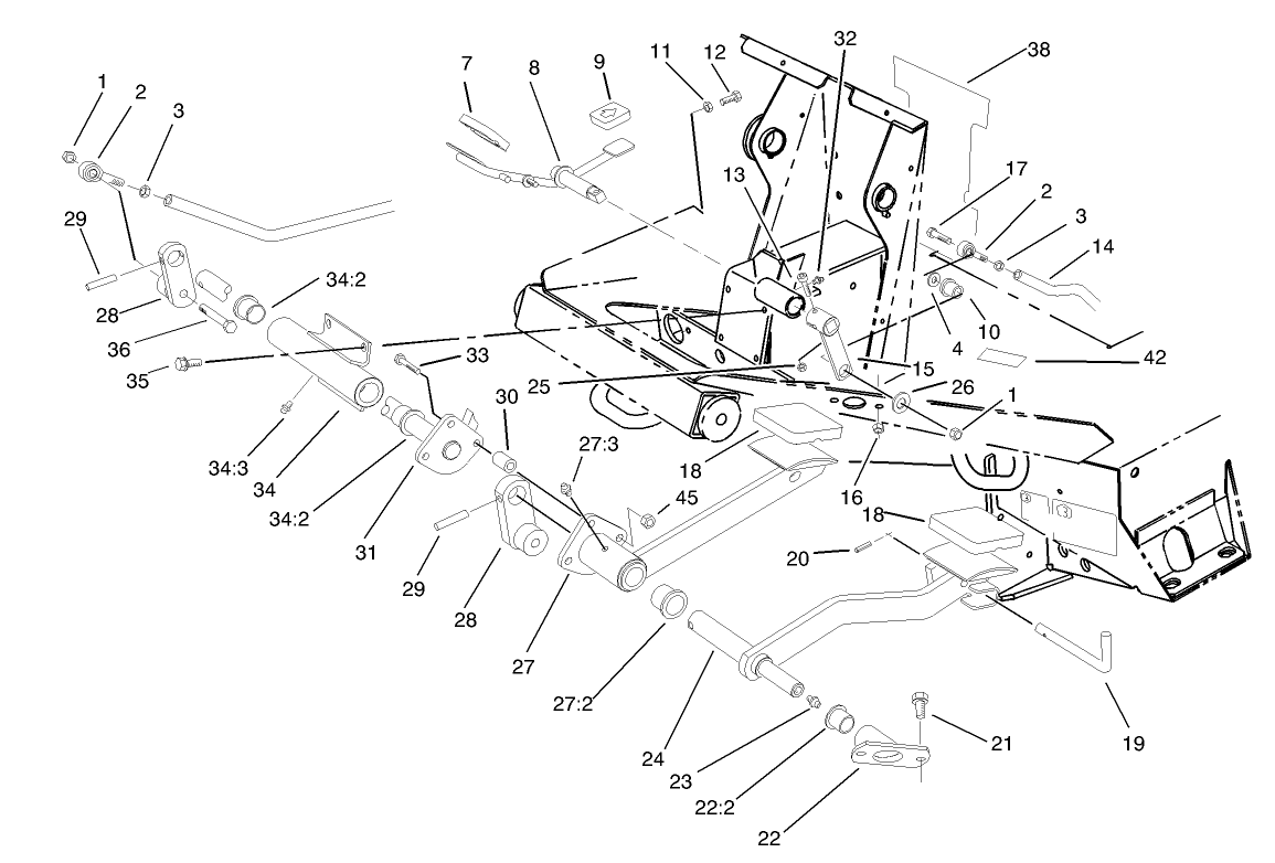 Traction and Brake Pedal Assembly