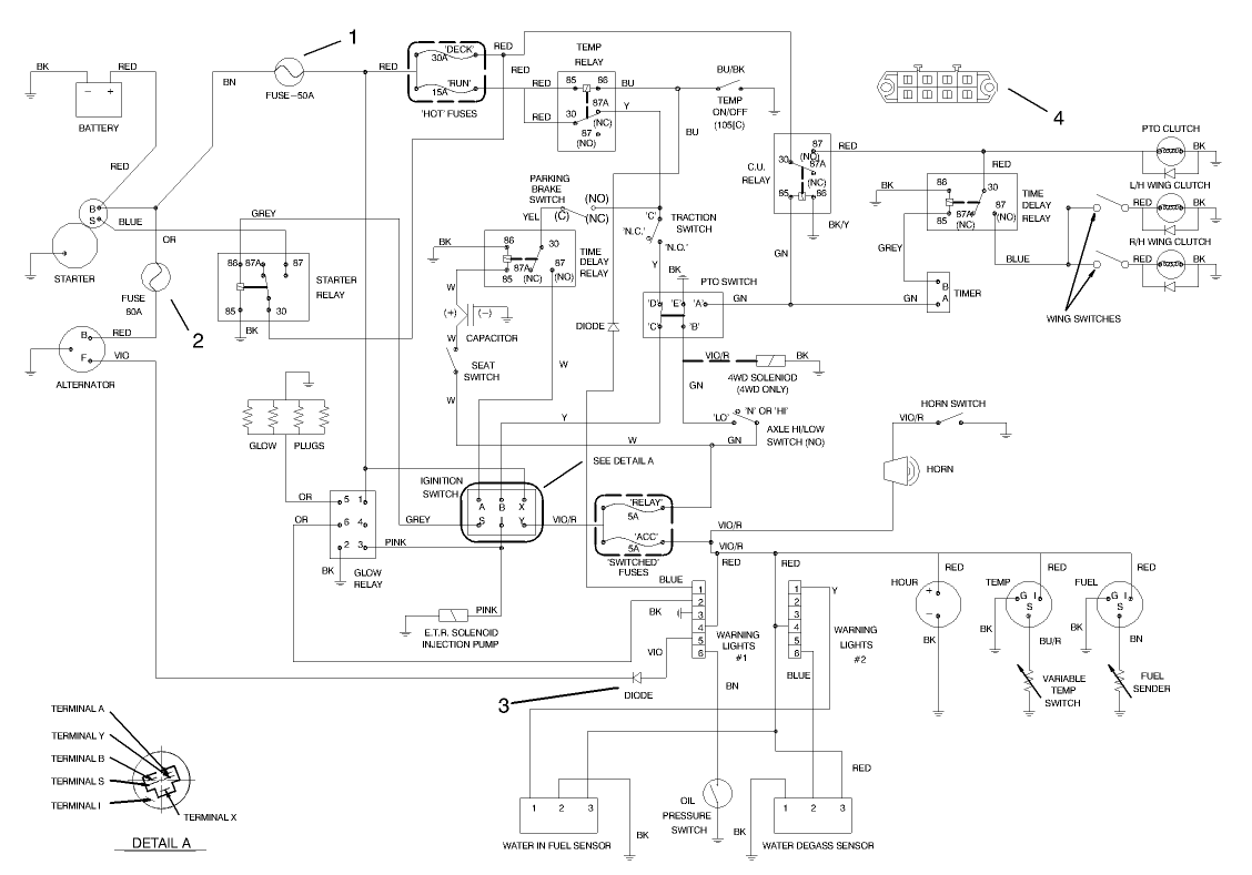 Electrical Schematic Main Wire Harness Assembly No. 104-7414