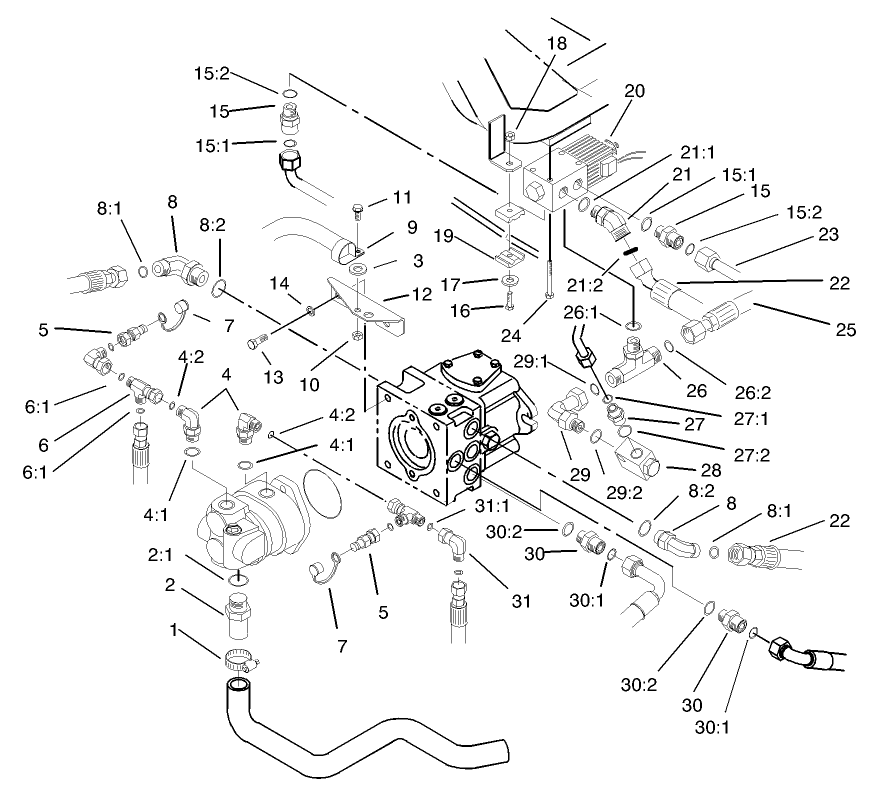 Hydraulic Pump Fitting Assembly