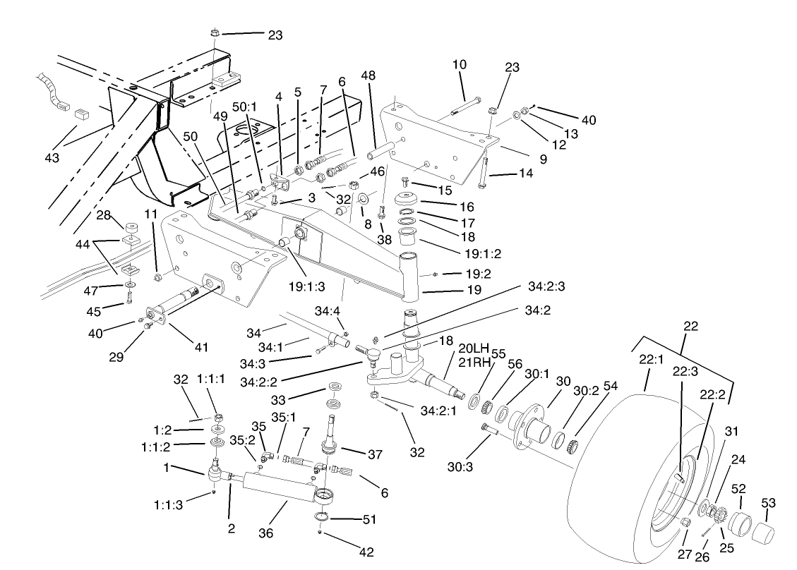2 Wheel Drive Rear Axle Assembly (only on: 30450)