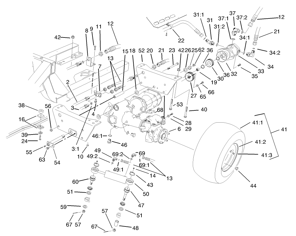 4 Wheel Drive Rear Axle Installation Assembly (only on: 30455)