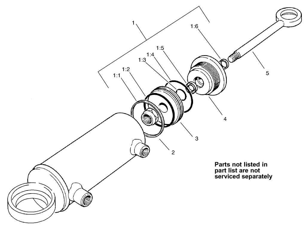 Hydraulic Cylinder Assembly No. 98-3806 (only on: 30455)