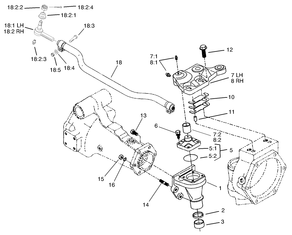 Bevel Gear Case Assembly Rear Axle Assembly No. 100-3784 (only on: 30455)