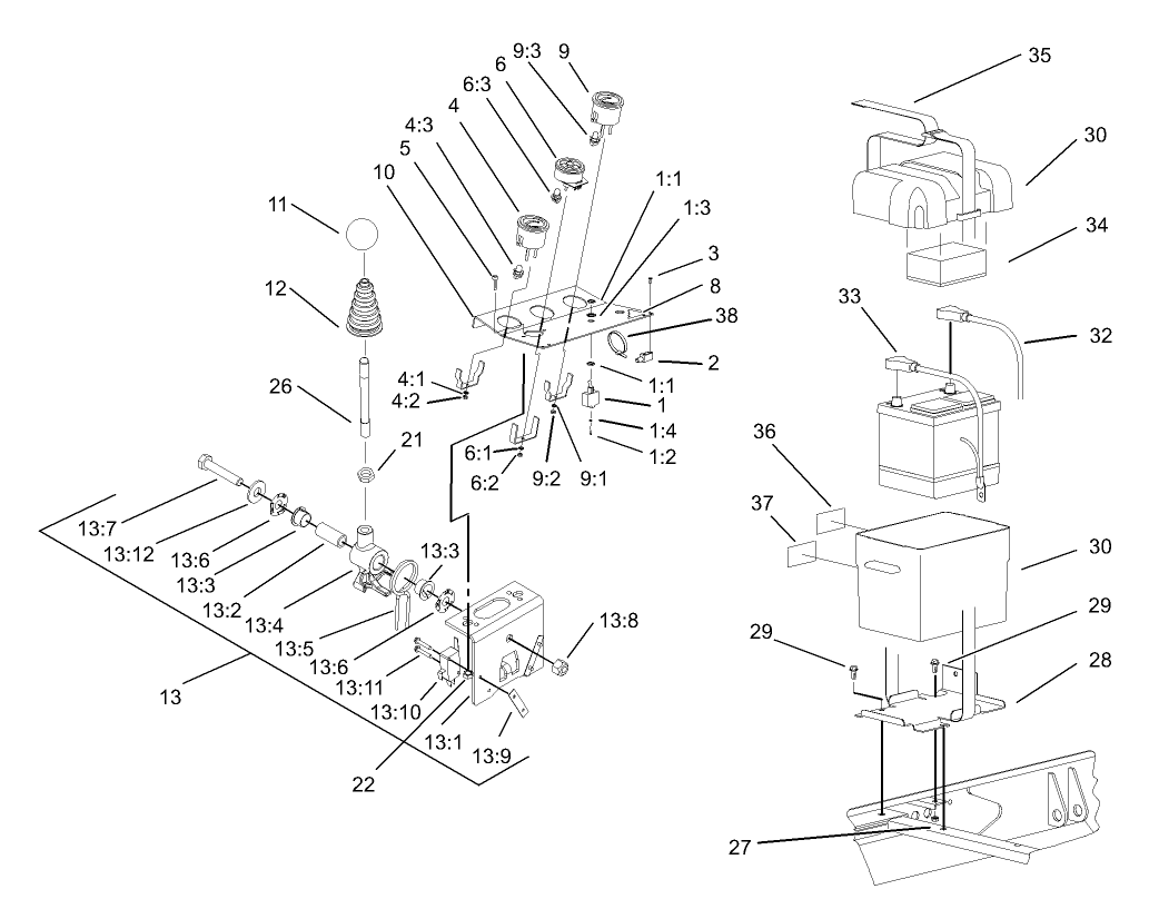 Control Console and Battery Assembly