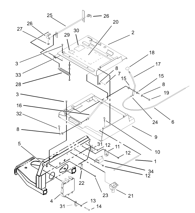 Seat Frame and Throttle Assembly