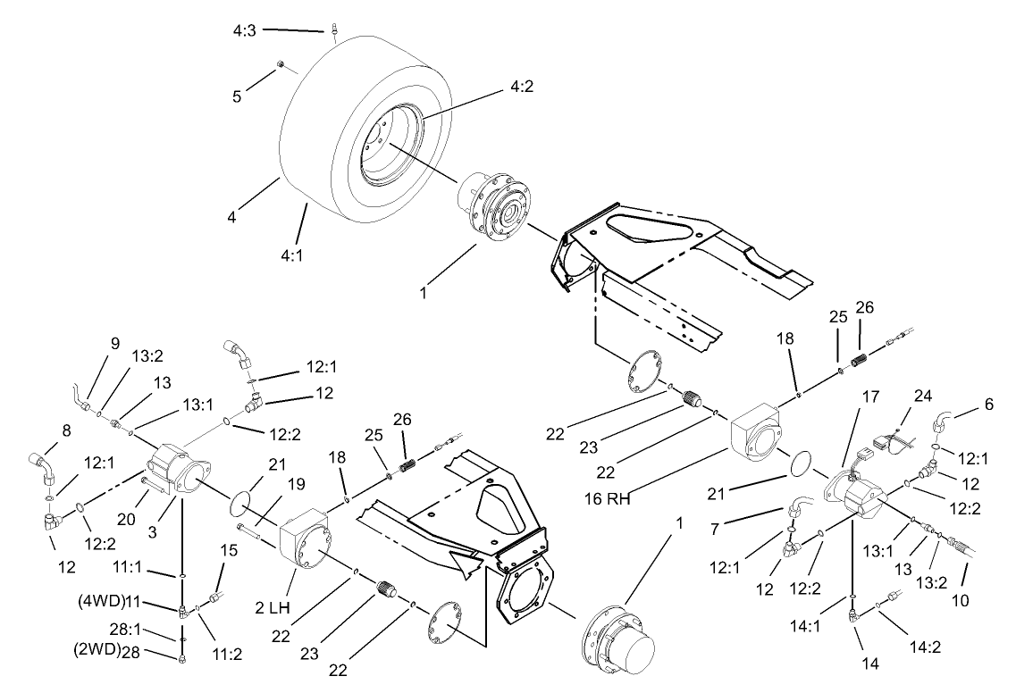 Front Axle and Brake Assembly