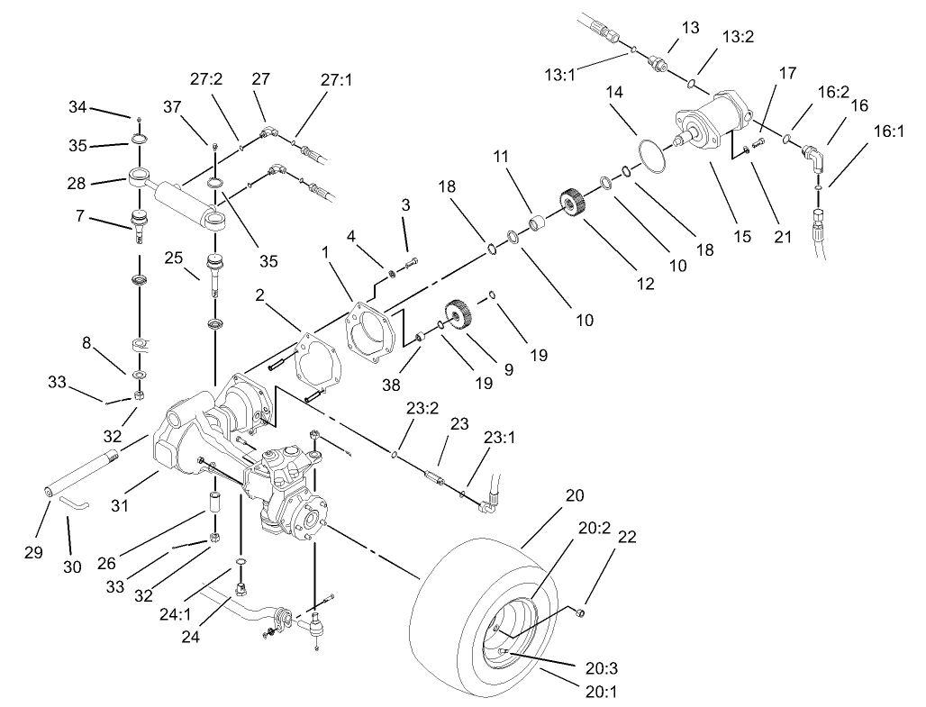 4 Wheel Drive Axle Assembly (only on: 03807)