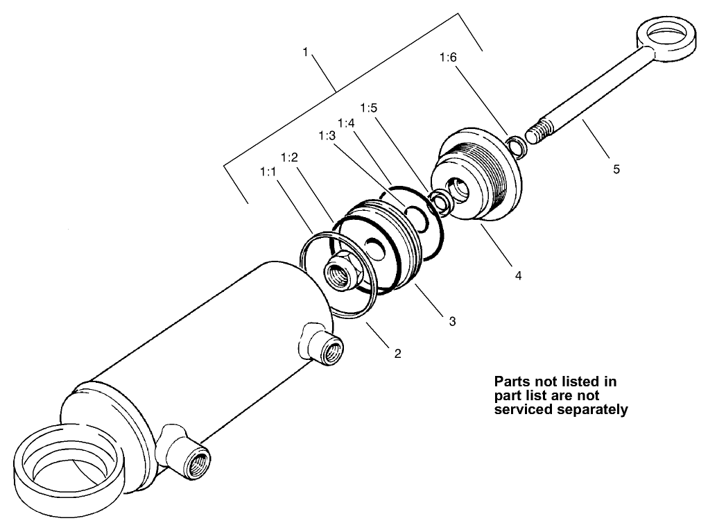 Hydraulic Cylinder Assembly No. 98-3806 (only on: 03807)