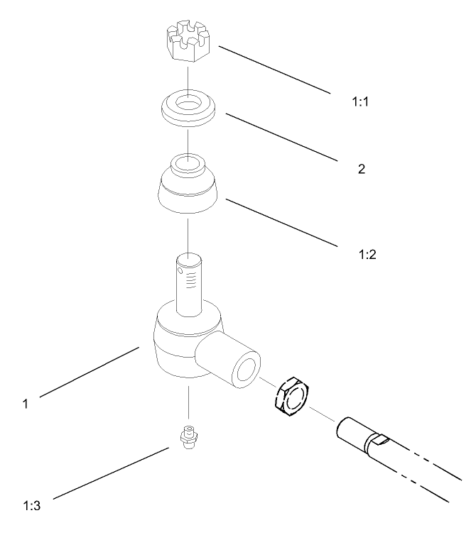 Tie Rod End Assembly No. 105-7843 (only on: 03806)