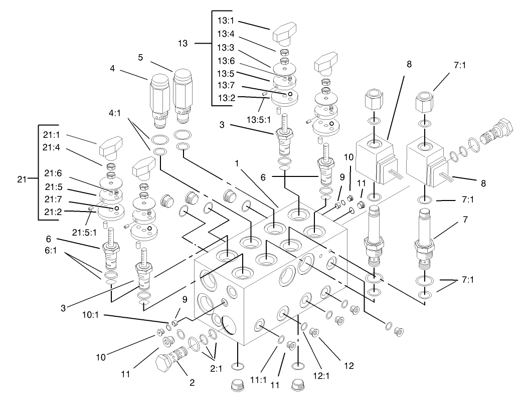 Hydraulic Manifold Mow Block Assembly No. 99-6978