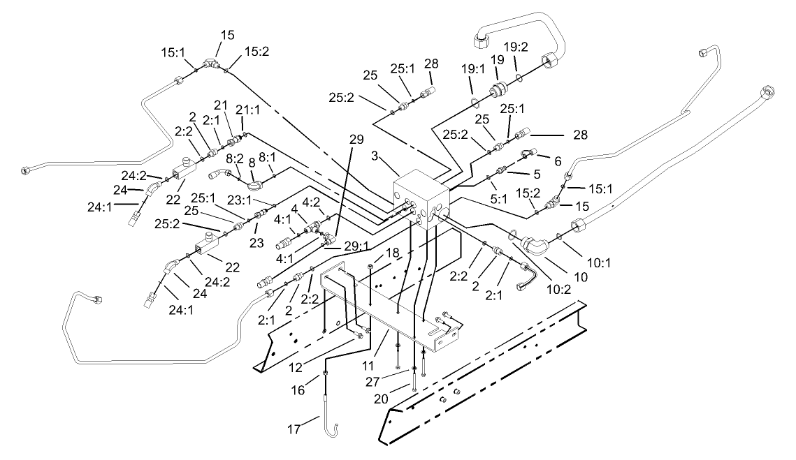 Front Hydraulic Control Block and Hose Assembly