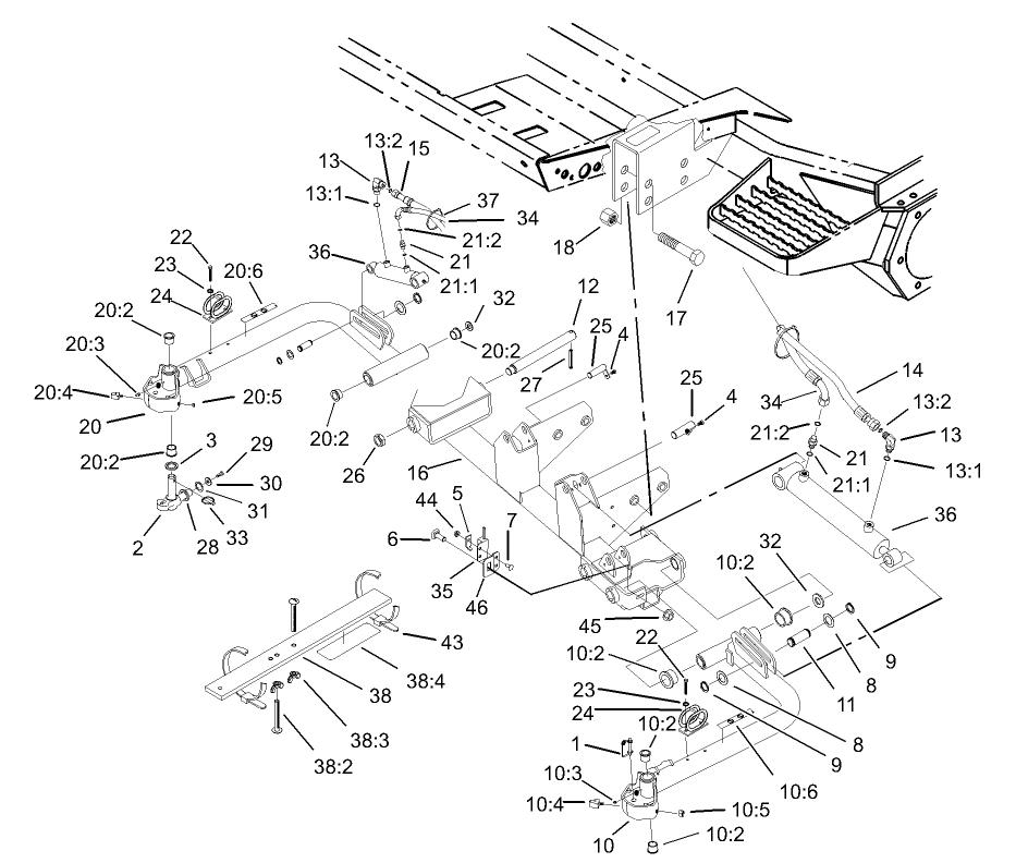 Front No. 4 and No. 5 Lift Arm Assembly