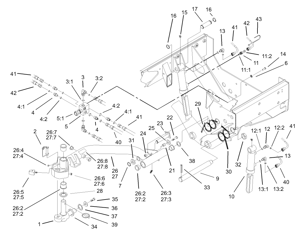 Rear No. 2 and No. 3 Lift Arm Assembly
