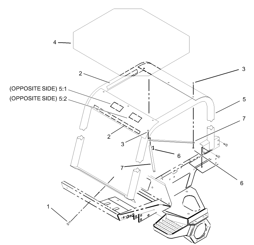 (ROPS) Roll-Over-Protection-System Assembly (only on: 03807)