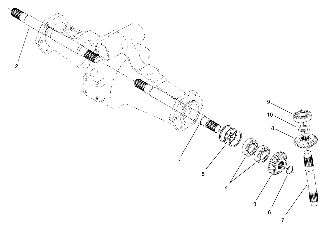 Rear Axle Assembly No. 100-3784 (Continued) Bevel Gear Shaft Assembly