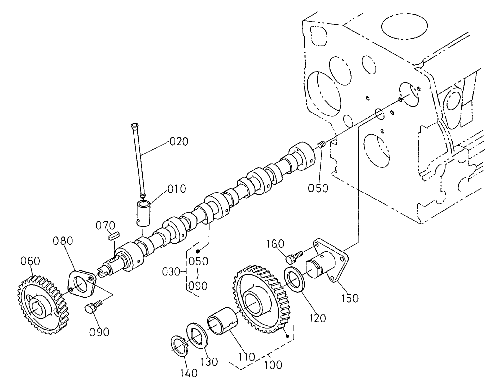Camshaft and Idle Gear Shaft Assembly