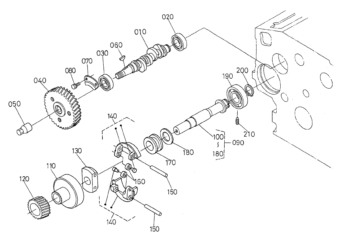 Fuel Camshaft and Governor Shaft Assembly