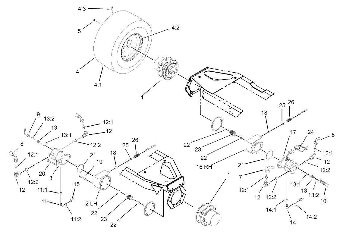Front Axle and Brake Assembly