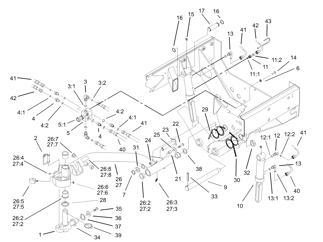 Rear No. 2 and No. 3 Lift Arm Assembly