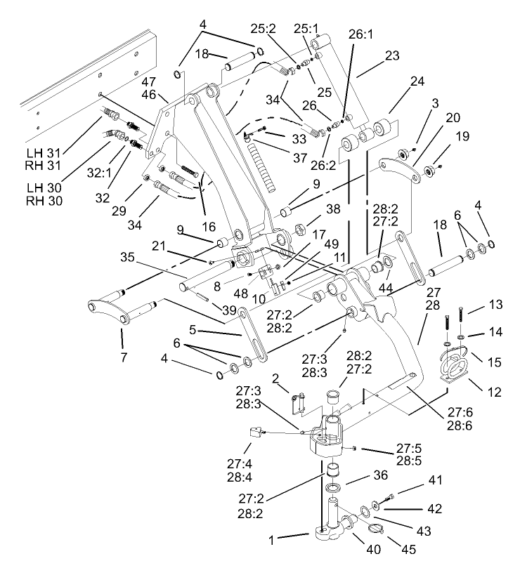 Rear No. 6 and No. 7 Lift Arm Assembly