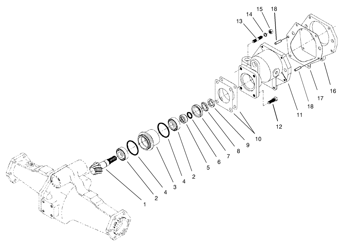 Rear Axle Assembly No. 100-3784 Bevel Pinion Shaft Assembly