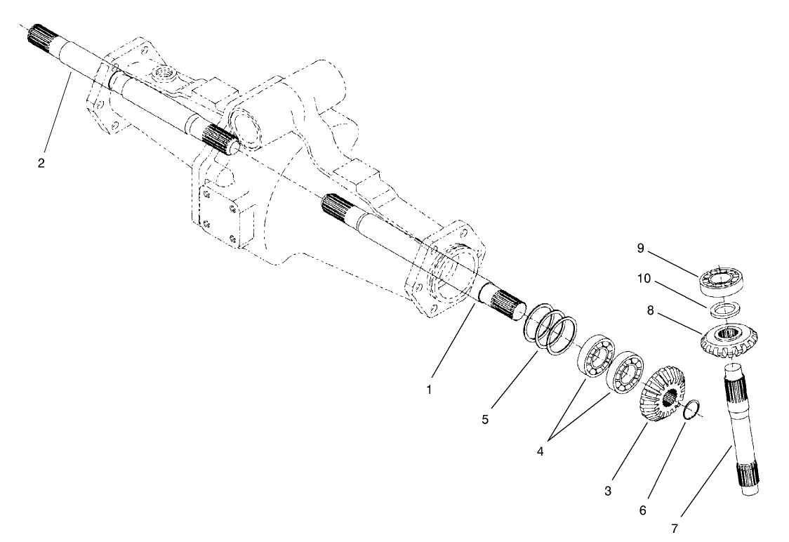 Rear Axle Assembly No. 100-3784 (Continued) Bevel Gear Shaft Assembly