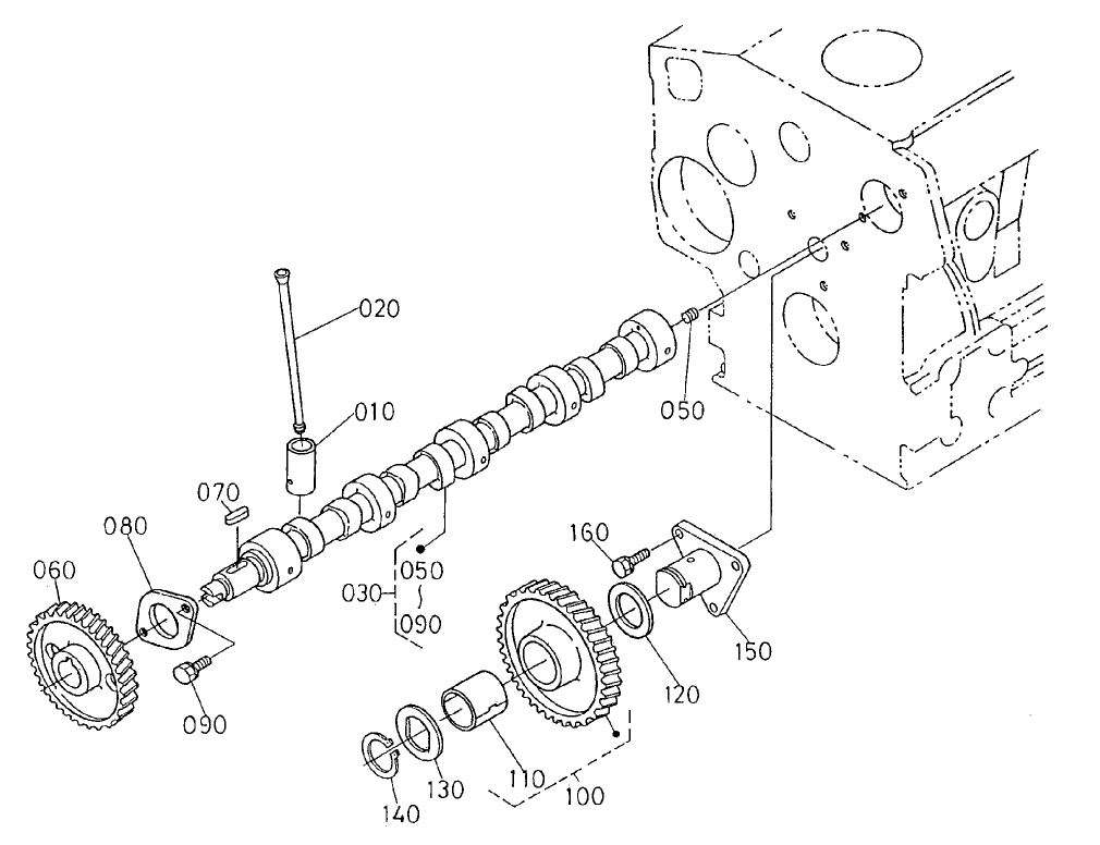 Camshaft and Idle Gear Shaft Assembly