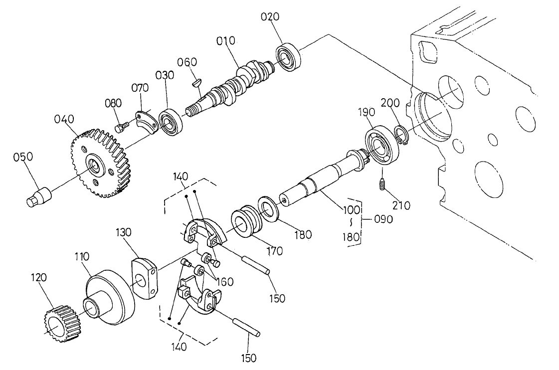 Fuel Camshaft and Governor Shaft Assembly