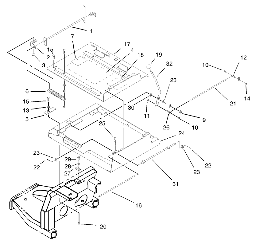 Seat Frame and Throttle Assembly