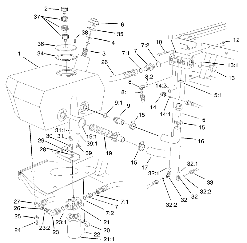 Hydraulic Filter and Reservoir Assembly