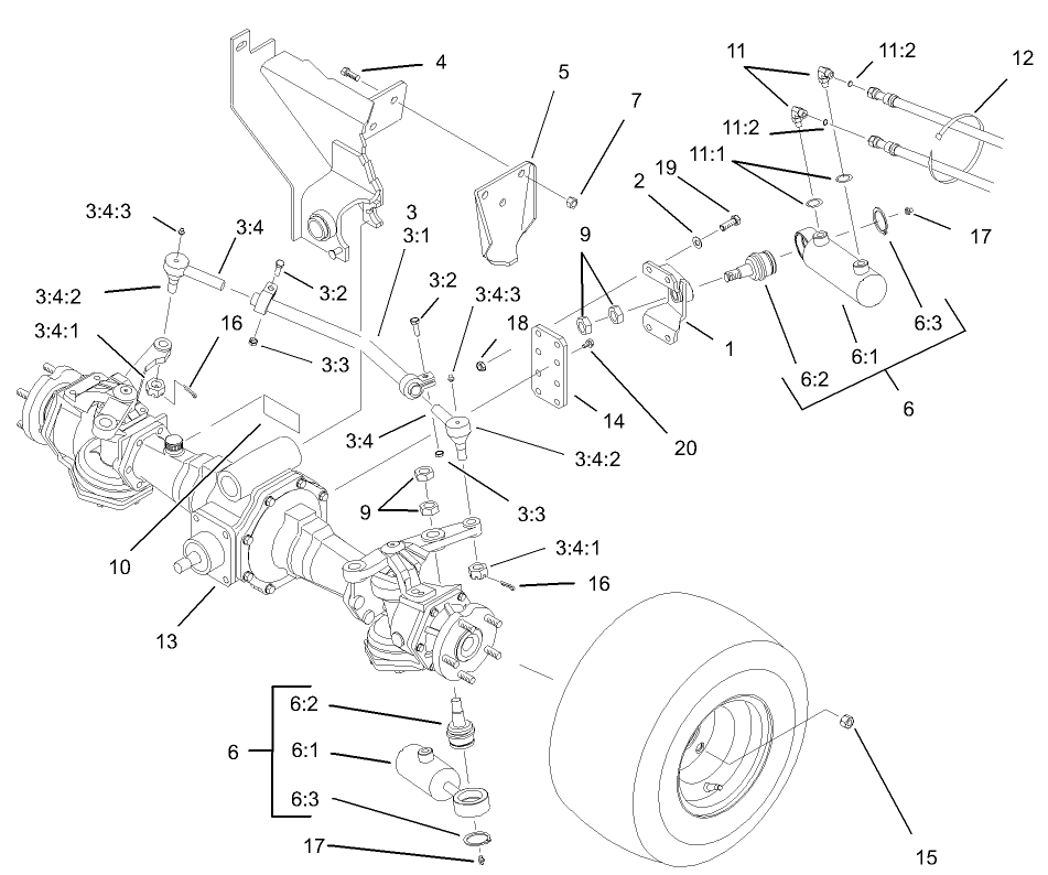 4 Wheel Drive Rear Axle Assembly (only on: 03544)