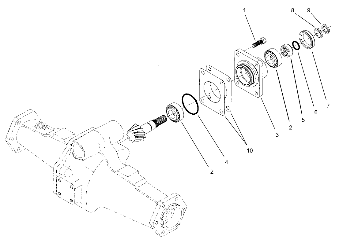 Rear Axle Assembly No. 98-3925 Bevel Pinion Shaft Assembly