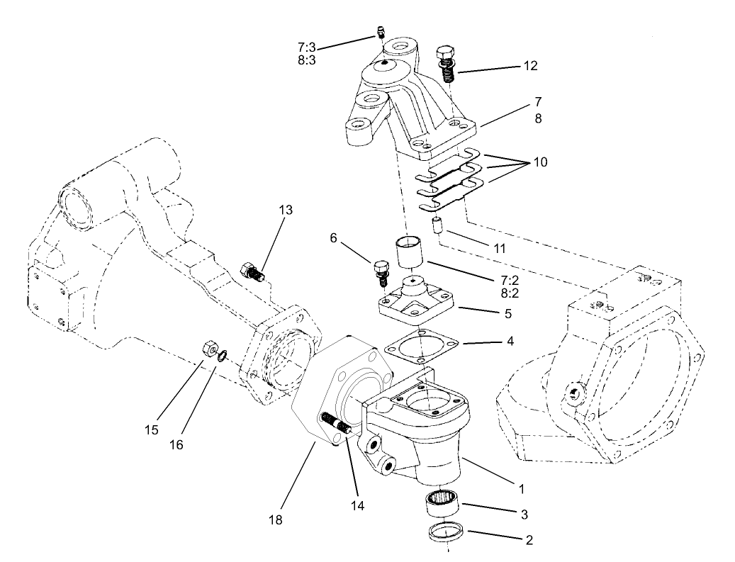 Rear Axle Assembly No. 98-3925 (Continued) Bevel Gear Case Assembly