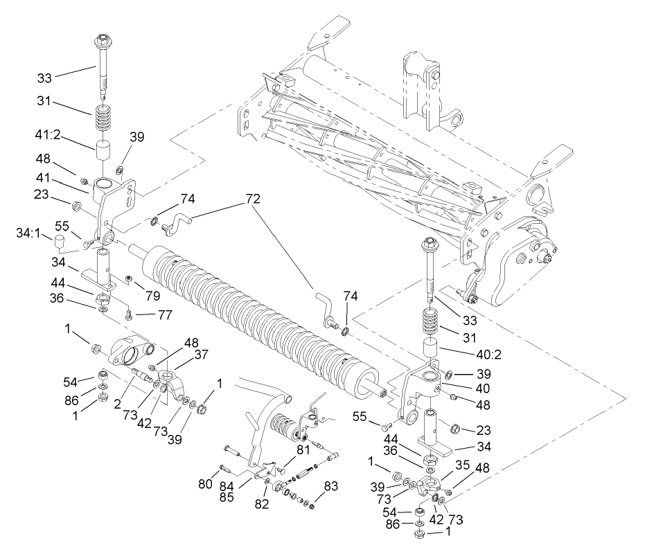 Full Roller Bracket and Groomer Extension Assembly