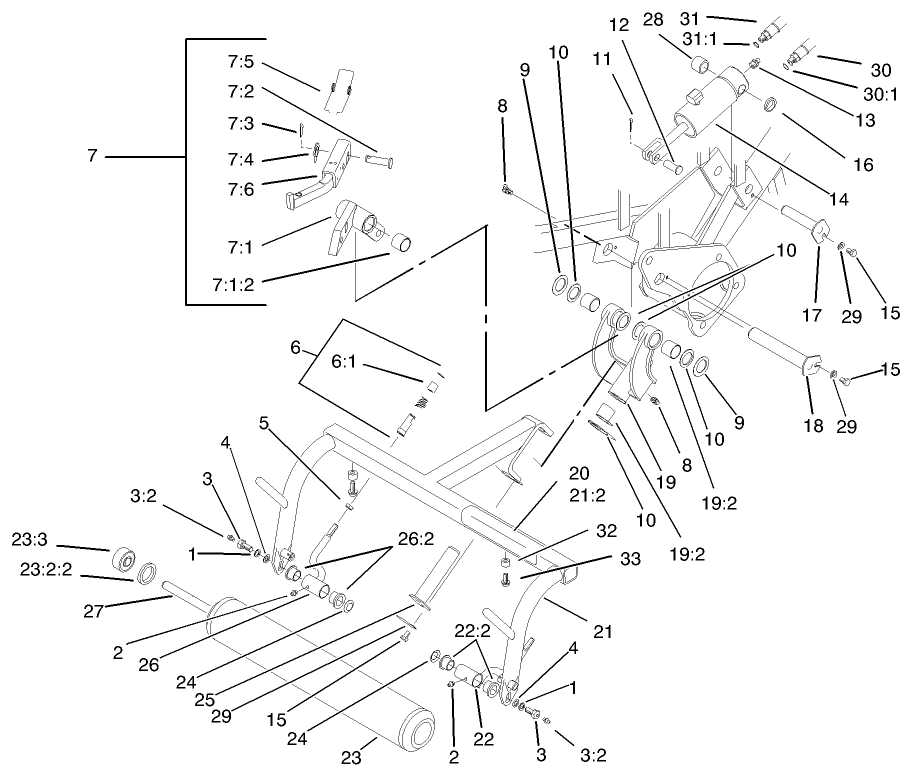 Left Hand Pull Frame Assembly