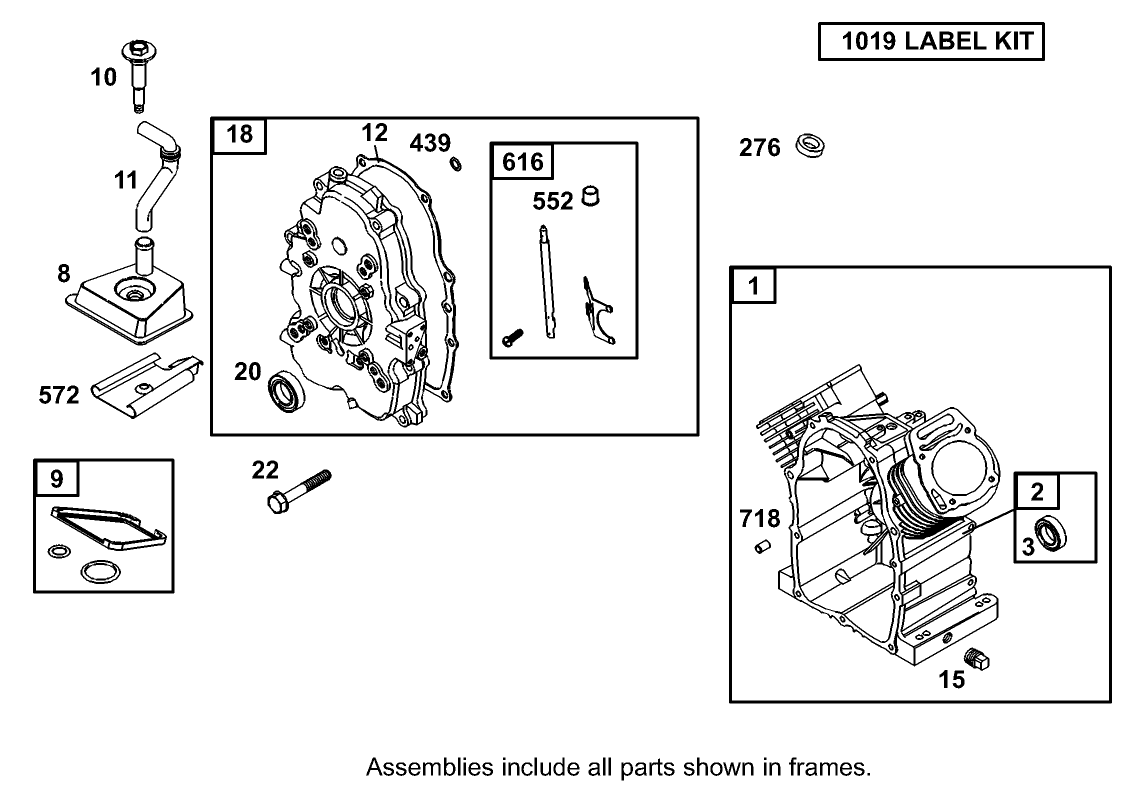 Cylinder Assembly Briggs and Stratton Model 350447-1331-E1