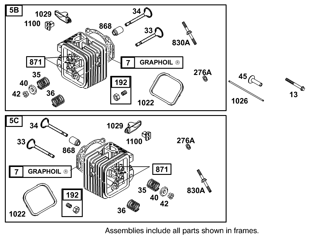 Cylinder Head Assembly Briggs and Stratton Model 350447-1331-E1