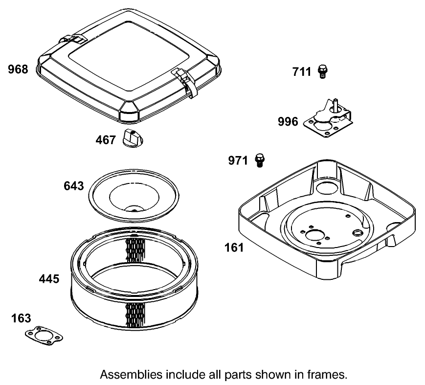 Air Cleaner Assembly Briggs and Stratton Model 350447-1331-E1