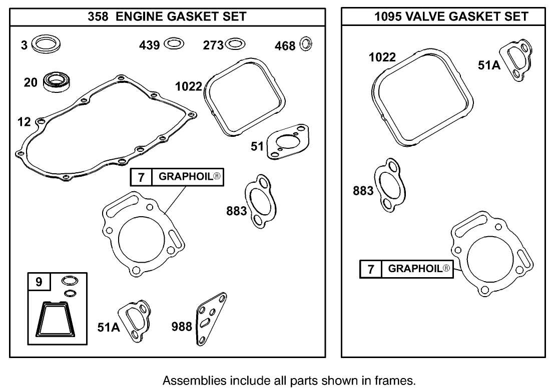 Gasket Assembly Briggs and Stratton Model 350447-1331-E1