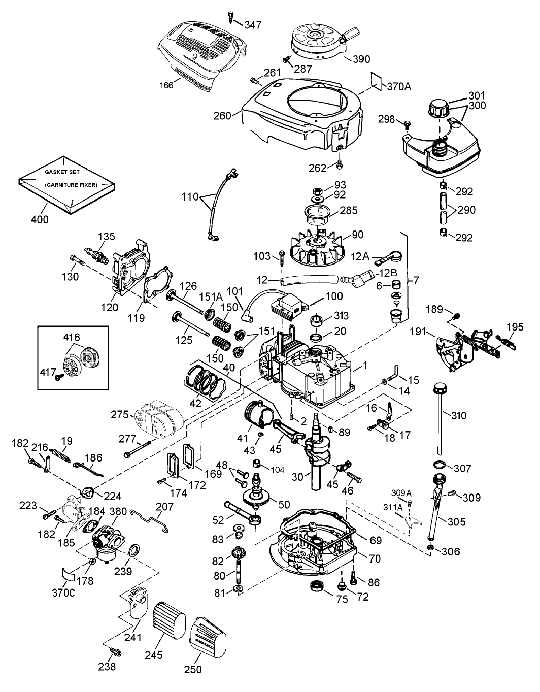 Engine Assembly Tecumseh-LEV120-361541B